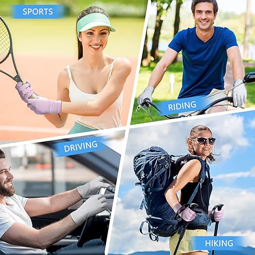 Miniatura 6 de Loopeer Paquete de 2 guantes de protección solar para mujer, guantes UV para pantalla táctil, antideslizantes, transpirables, de verano, al aire