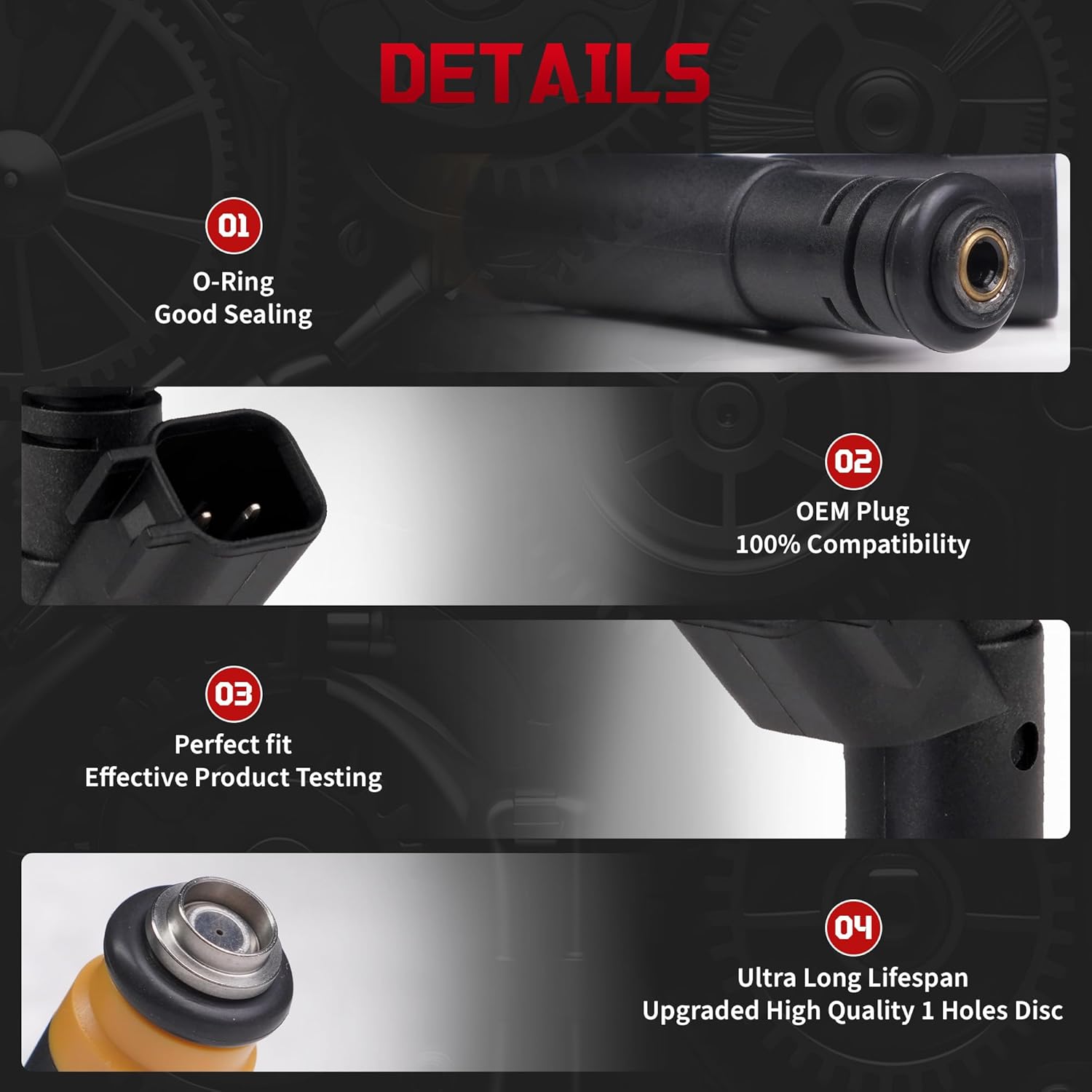 Fuel Injectors Fits for/Ford F150 1999-2003 E150 2002 2003 E150 Econoline E150 Econoline Club Wagon E250 Econoline 1999-2002 F150 Heritage 2004 4.2L FJ460 6pcs