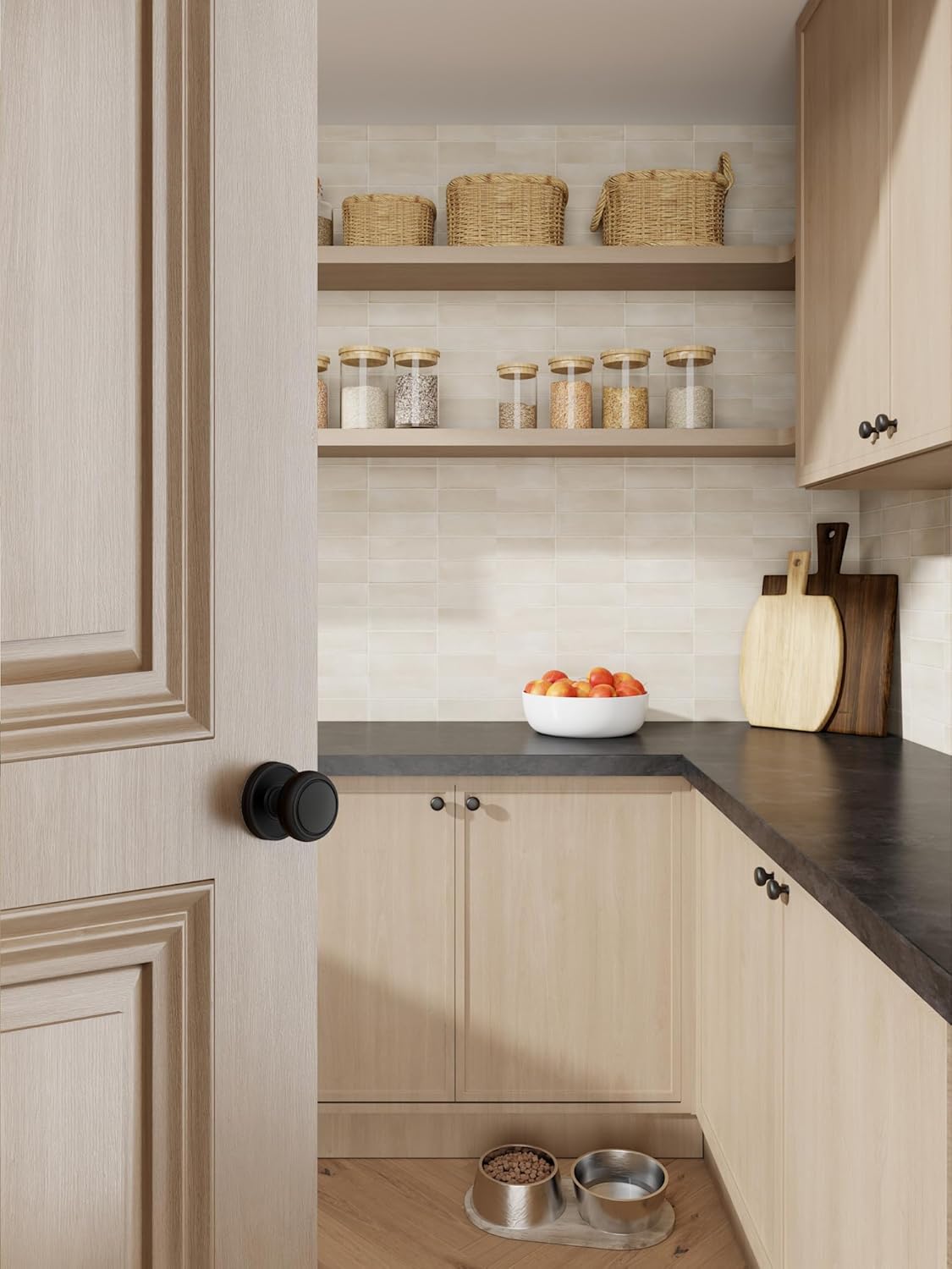 Baldwin HD.BRE.RRR Bremerton Non-Turning One-Sided Dummy Door Knob with Recessed Round Rose from the Reserve Collection - Lifetime Polished Nickel