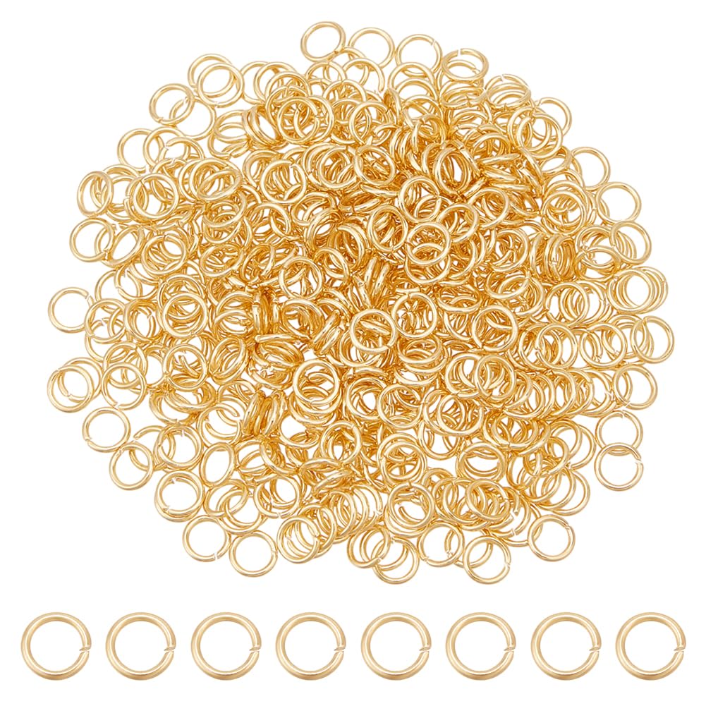 HOBBIESAY 500Pcs 18K Gold Plated Stainless Steel Open Jump Rings 4mm Jewellery Connector Ring O Rings Connectors Small Split Ring for Earring Necklace Bracelet Jewellery Keychain Making