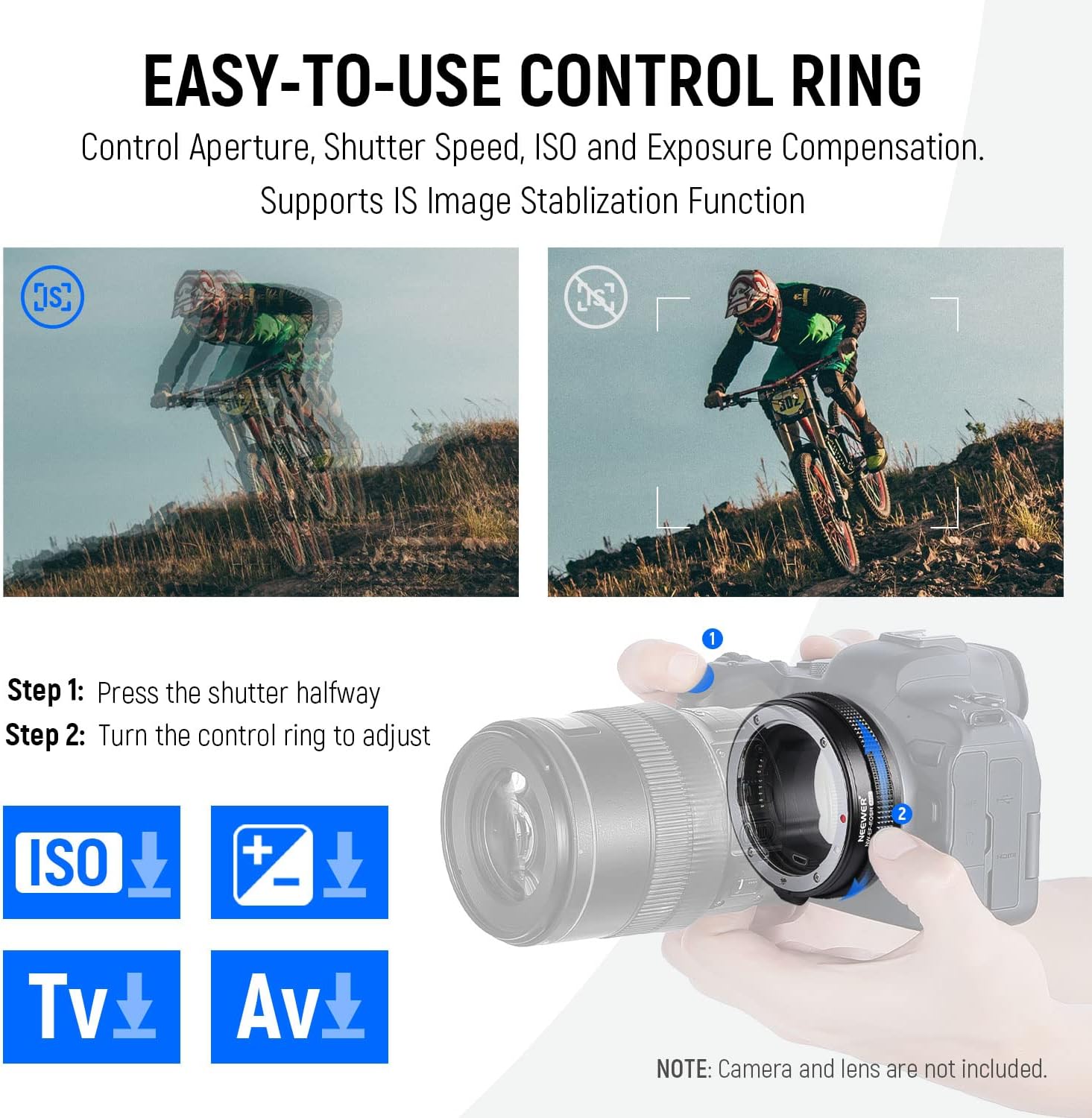 NEEWER EOS EF to RF Lens Adapter, Auto Focus Lens Mount Adapter with