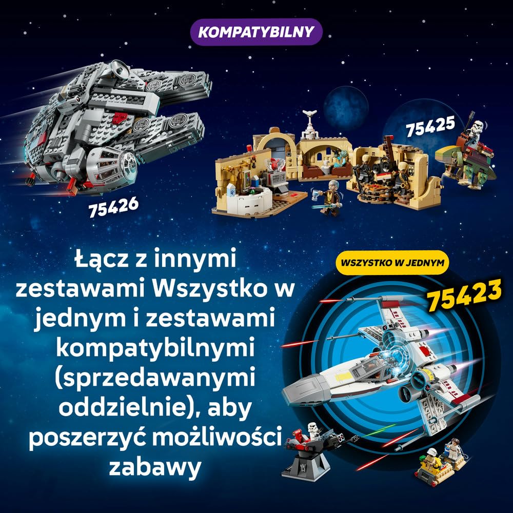 LEGO Star Wars SMART Play: Myśliwiec TIE Dartha Vadera 75421 | Interaktywna zabawka dla dzieci 8+, seria SMART Play, prezent Star Wars, klocki dla chłopca i dziewczynki, 473 elementy