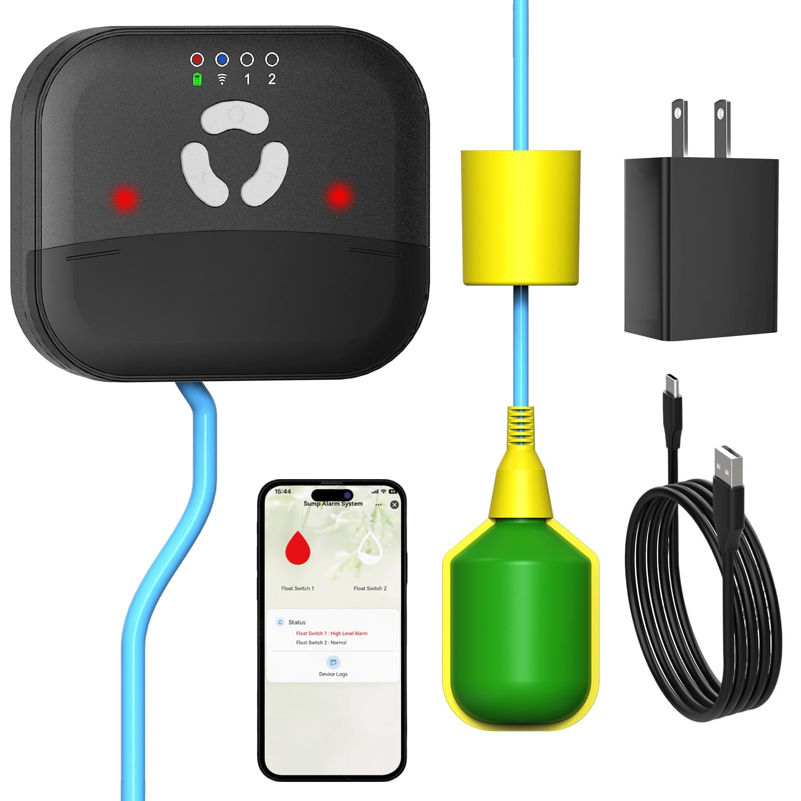 LUCKYDUO High/Low Water Lever WiFi Sump Pump Alarm with Battery-image-22