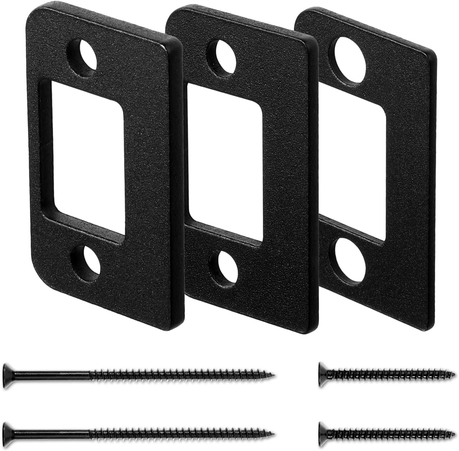 Universal Standard Door Strike Plate with Shim, Set of 3 Different Thickness, Stainless Steel Universal Residential Security Striker, Door Gap Blocker Kit Block Access to Latch