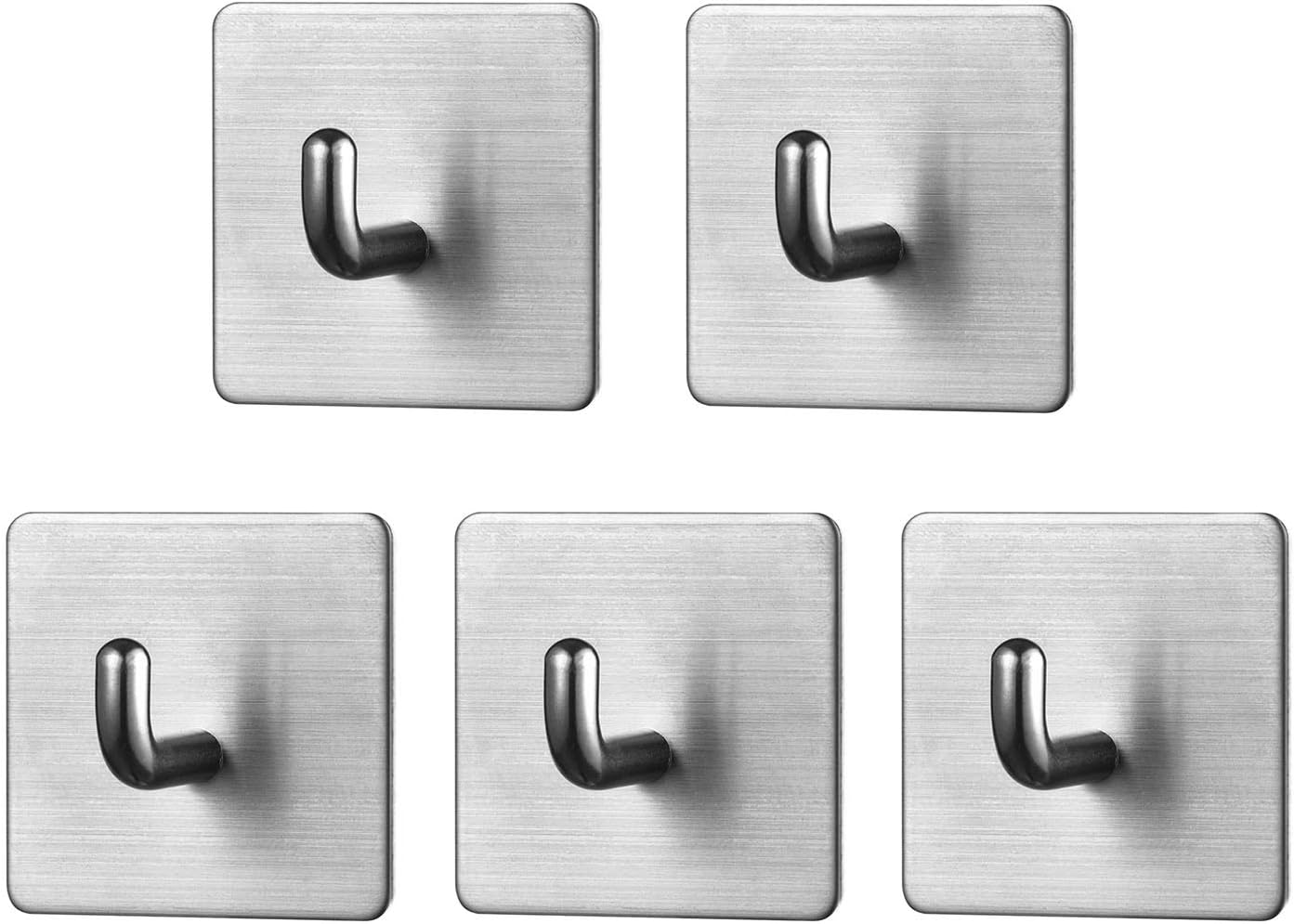 Self Adhesive Hook Heavy Duty Hook, 304 Stainless Steel, Waterproof Wall Hanger, Stick on Robe