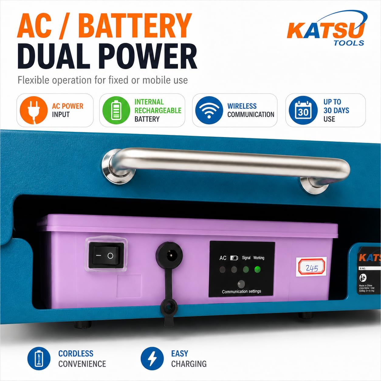 KATSU Balanza Industrial de Plataforma 100kg /10g Electrónica Recargable Báscula Postal Digital con LED Pantalla y 32x42cm Plataforma de Acero a Prueba de Herrumbre para Envío de Paquetes Almacén