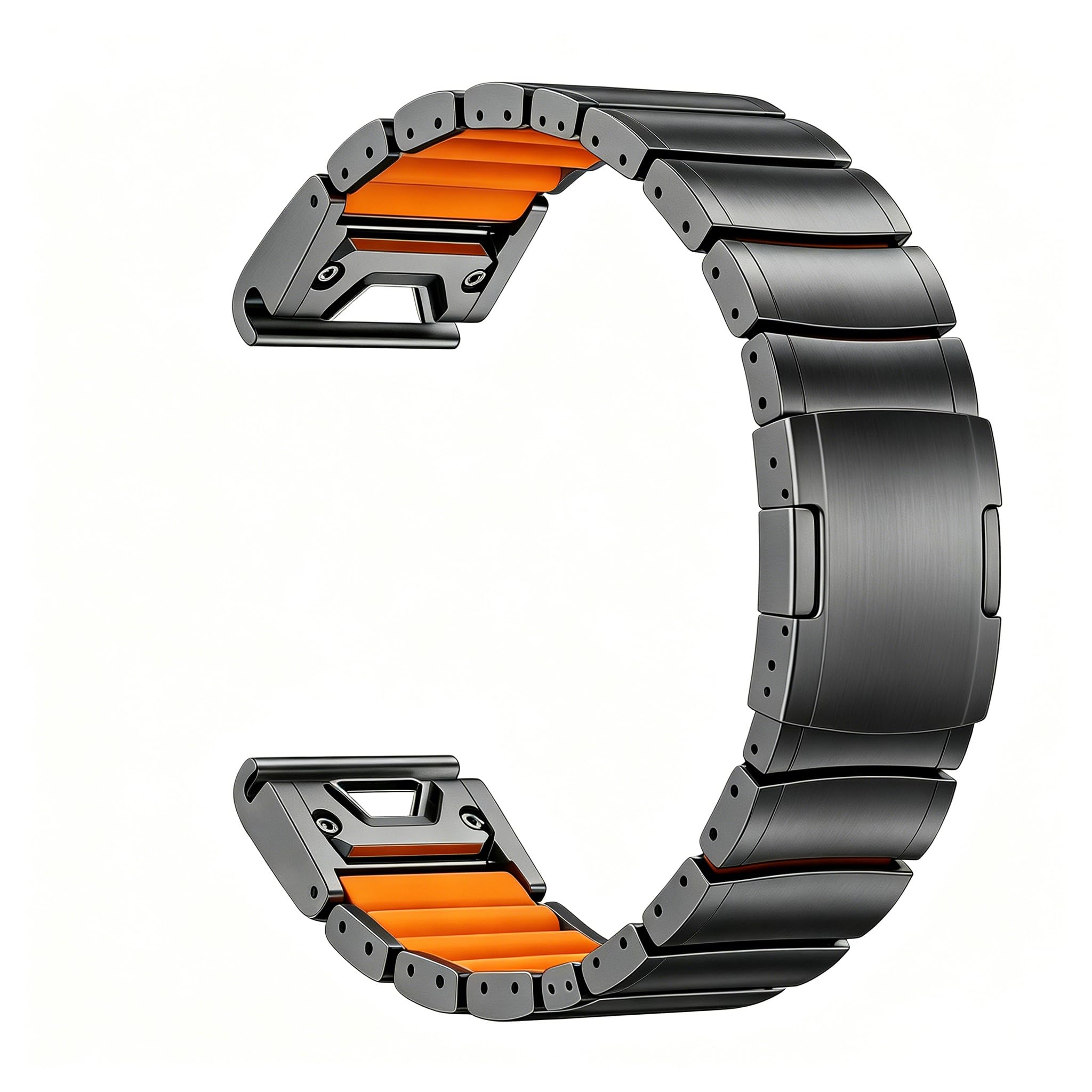 Tytanowy pasek z silikonową podszewką, QuickFit metalowa bransoletka z powłoką DLC, z łukowym zapięciem, do Garmin Fenix 8 47 mm, Fenix 7 / 7 Pro / 6 / 6 Pro, Forerunner 955 / 965 (22 mm