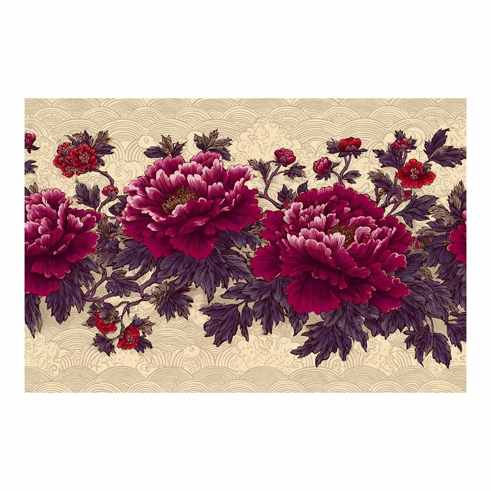 Xeniou Multicolor Flowers Wall Canvas Purple Peony Floral Decor Canvas Wall Art, For Living Room Bedroom Restaurant Home Office Wall Decoration(Multicolor)-80X120cm Unframed