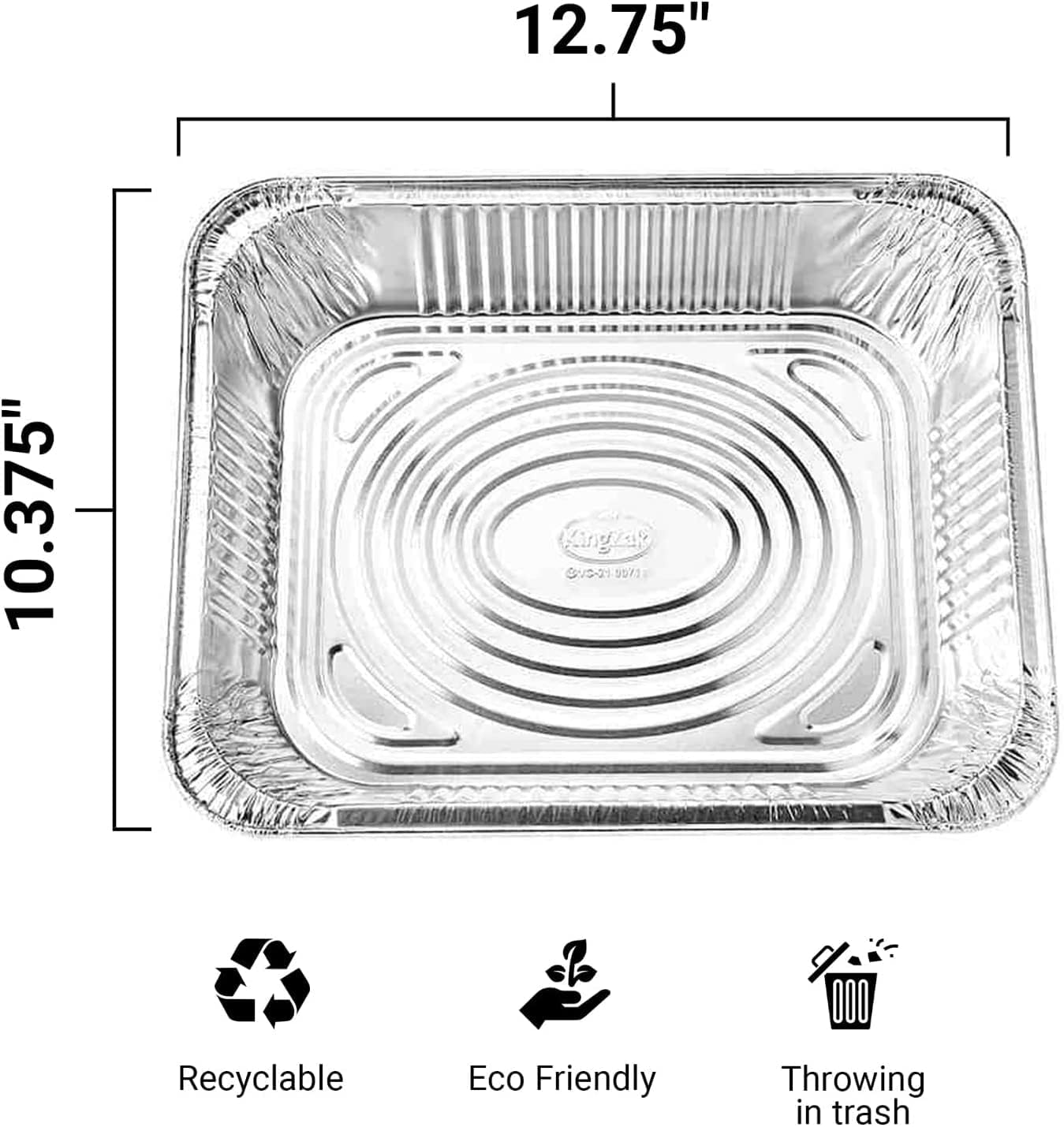 Aluminum Pans With Lids, Disposable Roasting & Baking Deep Foil Pans Extra Heavy Duty Durable Chafing Trays for Restaurants, Steam Table, Buffets & Bakeware (50, 9"x13" - Half Size)