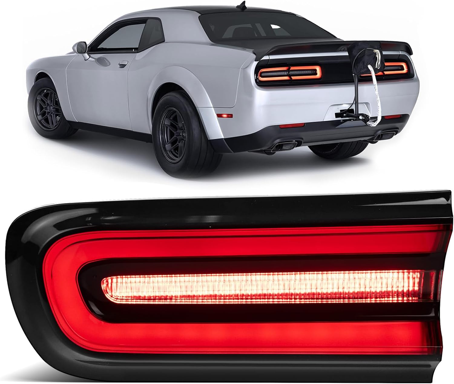 LED Tail Lights Compatible with 2015-2023 Dodge Challenger Taillights Rear Brake Lamp Taillight Rear Reverse Stop Brake Lamp Replacement for OEM#68510771AA CH2800207 (Left Driver Side)