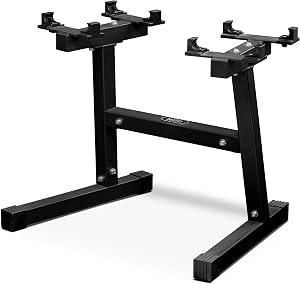 Nuobell Adjustable Dumbbell Stand - Dumbell rack for Nuobell dumbbells - Gym Army brand; Free weight dumbbell stand for men women - strength training and fitness (50lb and 80lb versions) - Matte Black (STAND ONLY - Dumbbells sold separately)