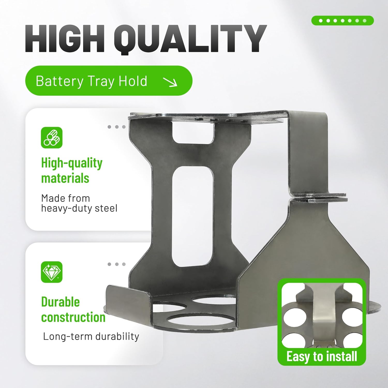 ALMULOO Universal Battery Tray Hold Compatible with Optima Group 34 78 Battery Hold Down Relocation Trunk Kit Not Fit Red Top 78 Battery Type Not Fit Small Car Batteries