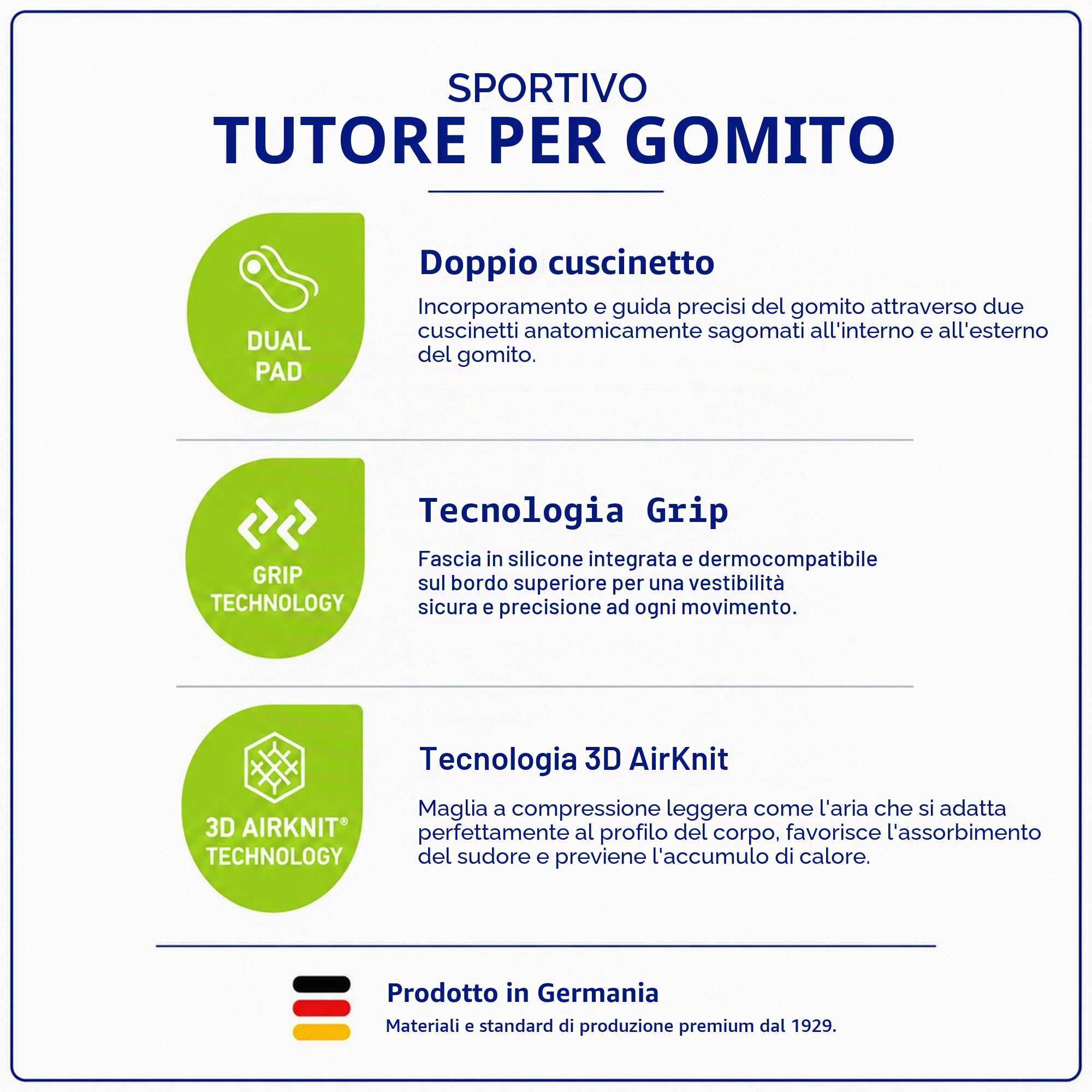 BAUERFEIND Tutore per gomito Elbow Support per braccio tennista e golfista, unisex