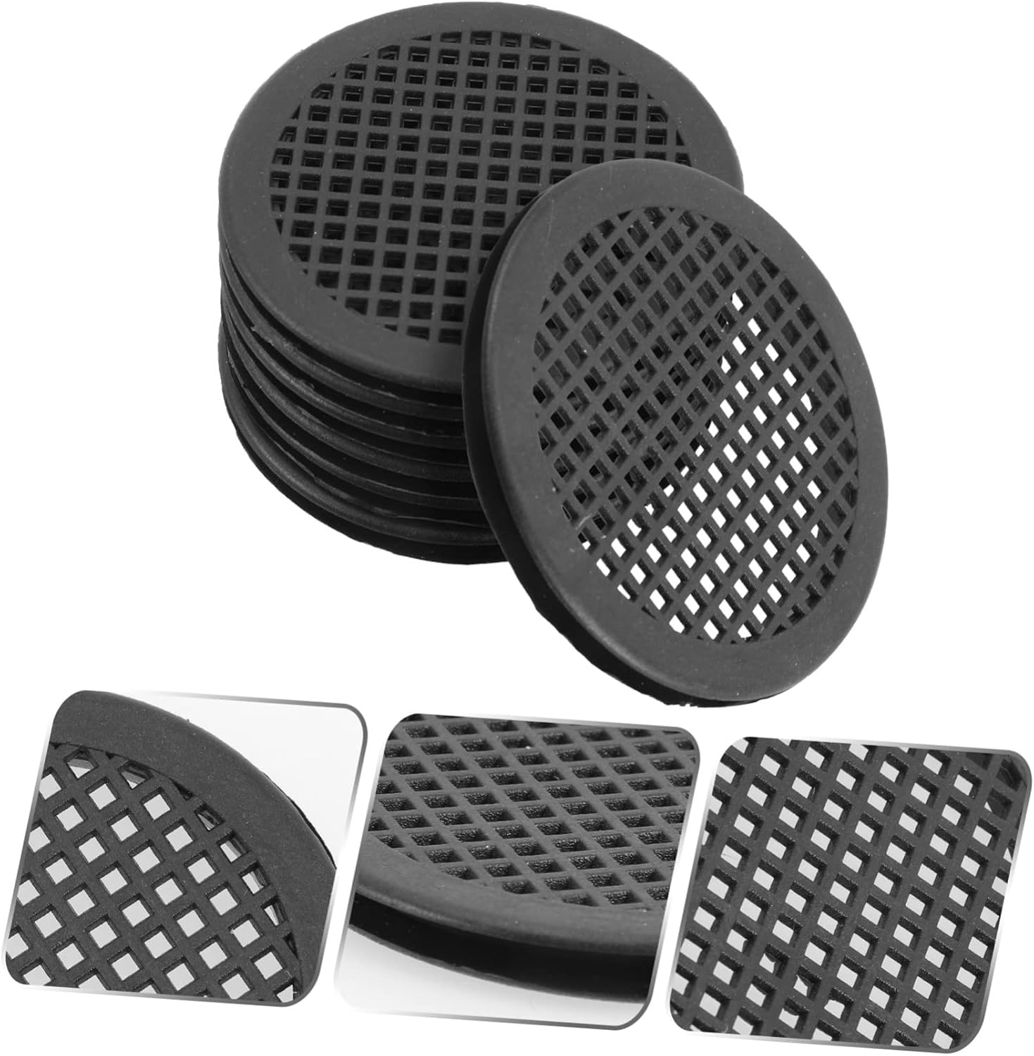 Uonlytech Round Air Vent Holes Wardrobe Ventilation Plugs 10pcs Plastic Soffit Vents Cabinet Ventilation Circular Mesh