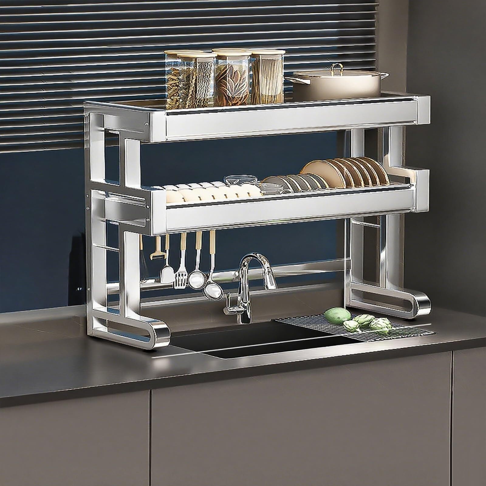 BLEKWETAAT Over Sink Dish Drying Rack Kitchen Dish Rack Over Sink dish rack