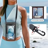 Vista 7 de [Bolsa impermeable para teléfono de hasta 8.5 pulgadas, paquete de 2 fundas impermeables para iPhone 16 15 14 Pro Max Galaxy S25 S24 Ultra, bolsa