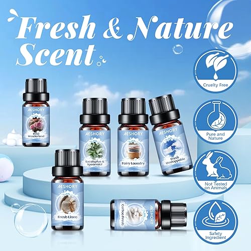 Miniatura 52 de Juego de aceites esenciales de panadería, aceites aromáticos de 6 x 0.3 onzas líquidas para difusores del hogar, fabricación de velas y jabón