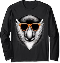 Cool Proboscis Monkey Wearing Sunglasses Graphic Art Long Sleeve T-Shirt