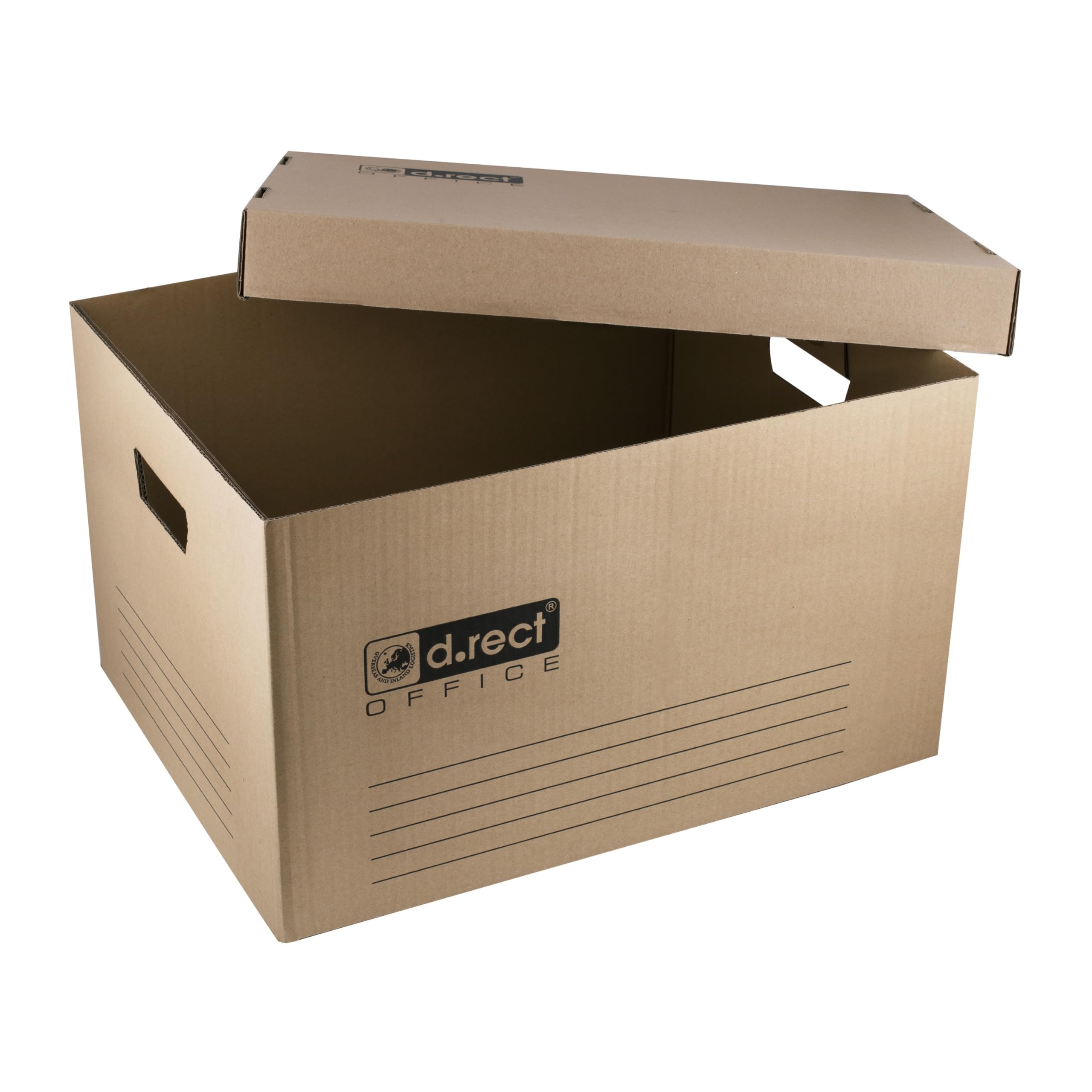 D.RECT KEEP.IT 2105 Set de 6 Caja Contenedora para 4 Cajas de Archivo 105 mm – Cartón 420 g/m² libre de ácido – Con tapa separada y FSC