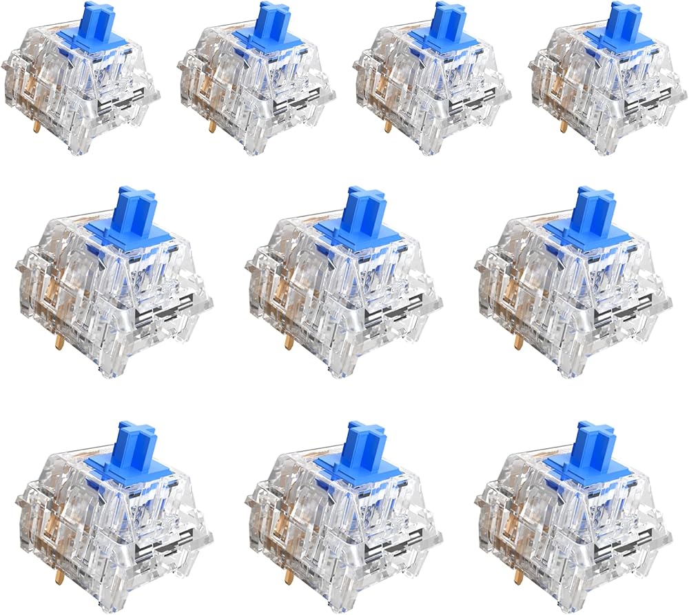 ZW 70Pcs Crystal Blue Switches,2Pcs Kailh Product Experience Clicky Switch — 사진 1