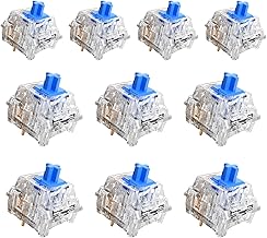 Zhouwang 10Pcs Crystal Blue Switches,Dustproof and Waterproof,Strong Tactile Feedback with Crisp Click Sound, Suitable for clicker for 3D Prints and MX Gaming Mechanical Keyboards
