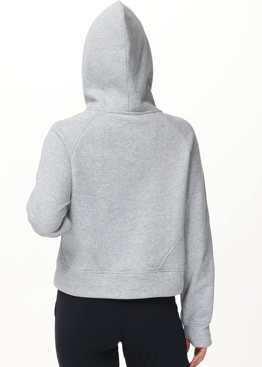 THE GYM PEOPLE Womens' Hoodies Half Zip Long Sleeve Fleece Crop Pullover Sweatshirts with Pockets Thumb Hole - Image 7