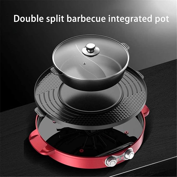 Olla Eléctrica para Barbacoa y Fondue, 2 en 1, Sin Humo, 2200W miniatura 8