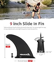 Vista 2 de Abahub Aleta central única SUP de 910 pulgadas con 1 tornillo de aleta sin herramienta, aletas de repuesto de SUP reforzadas con fibra de vidrio