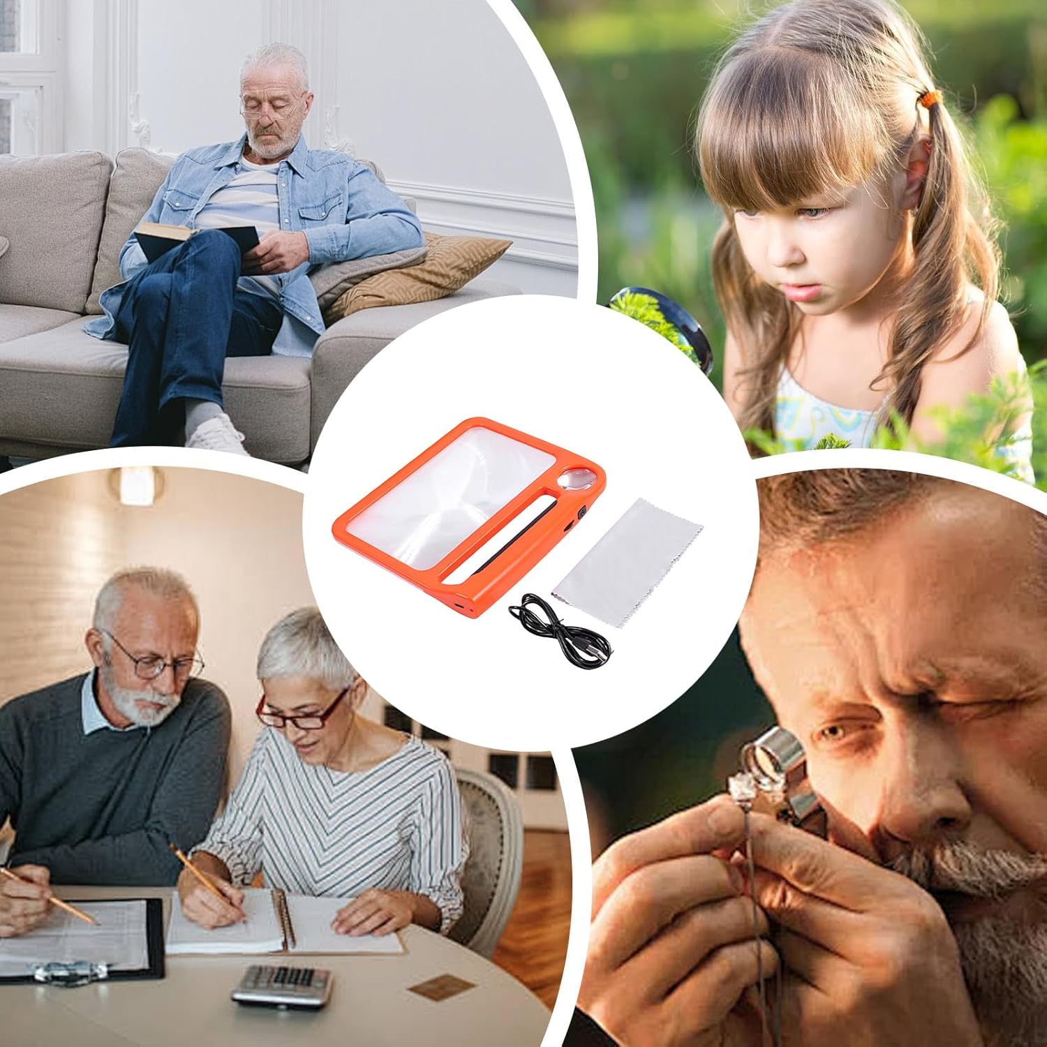 Reading Lamp | Handheld Eye Protection | Magnification LED Reading Lamp for Older Students Home Travel Bedroom