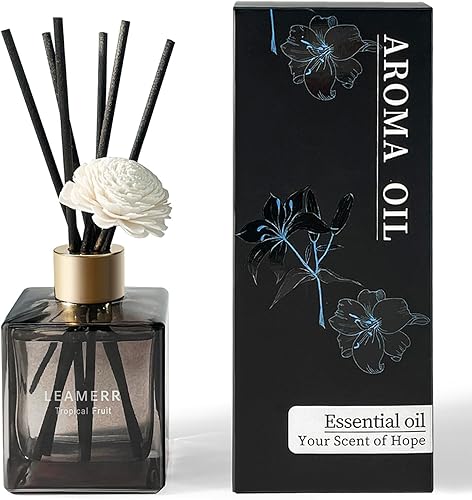 Miniatura 10 de juego de difusor de cañas, difusor de fragancia floral a mi manera, 6.1 fl oz con 6 varillas de junco, difusor de fragancia para el hogar de larga