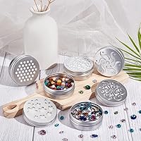 Vista 5 de BENECREAT Paquete de 15 latas de aluminio de 2 onzas con tapa hueca, 5 estilos de tapa de rosca recargable, tarros redondos de muestra