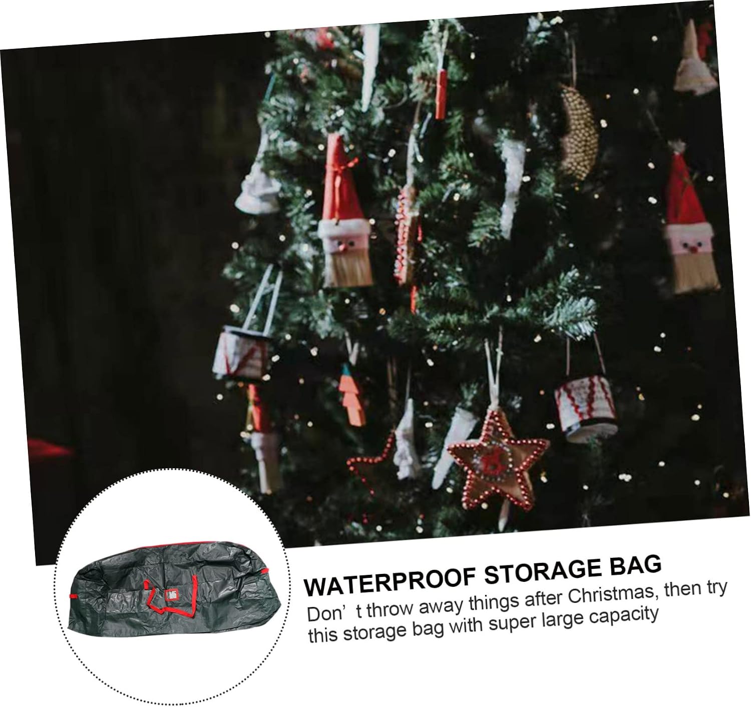 1pc Christmas Tree Storage Bag Random Household Organizer for Christmas Decorations and Design Fits up to Trees