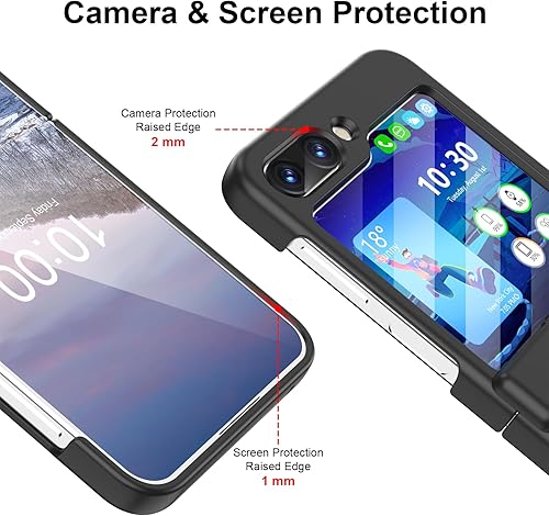 Miniatura 3 de Funda para Samsung Flip 5, Galaxy Z Flip 5 con protección de bisagra cubierta de cuerpo completo para Samsung Galaxy Z Flip 5 5G (negro)