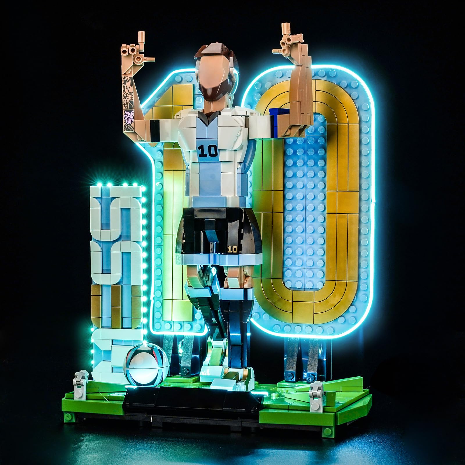 LocoLee Licht Kit kompatibel mit Lego Lionel Messi Fußballlegende, (kein Modell, nur Licht) Dekorative Beleuchtung Set Compatible with Lego 43015 Lionel Messi Soccer Legend