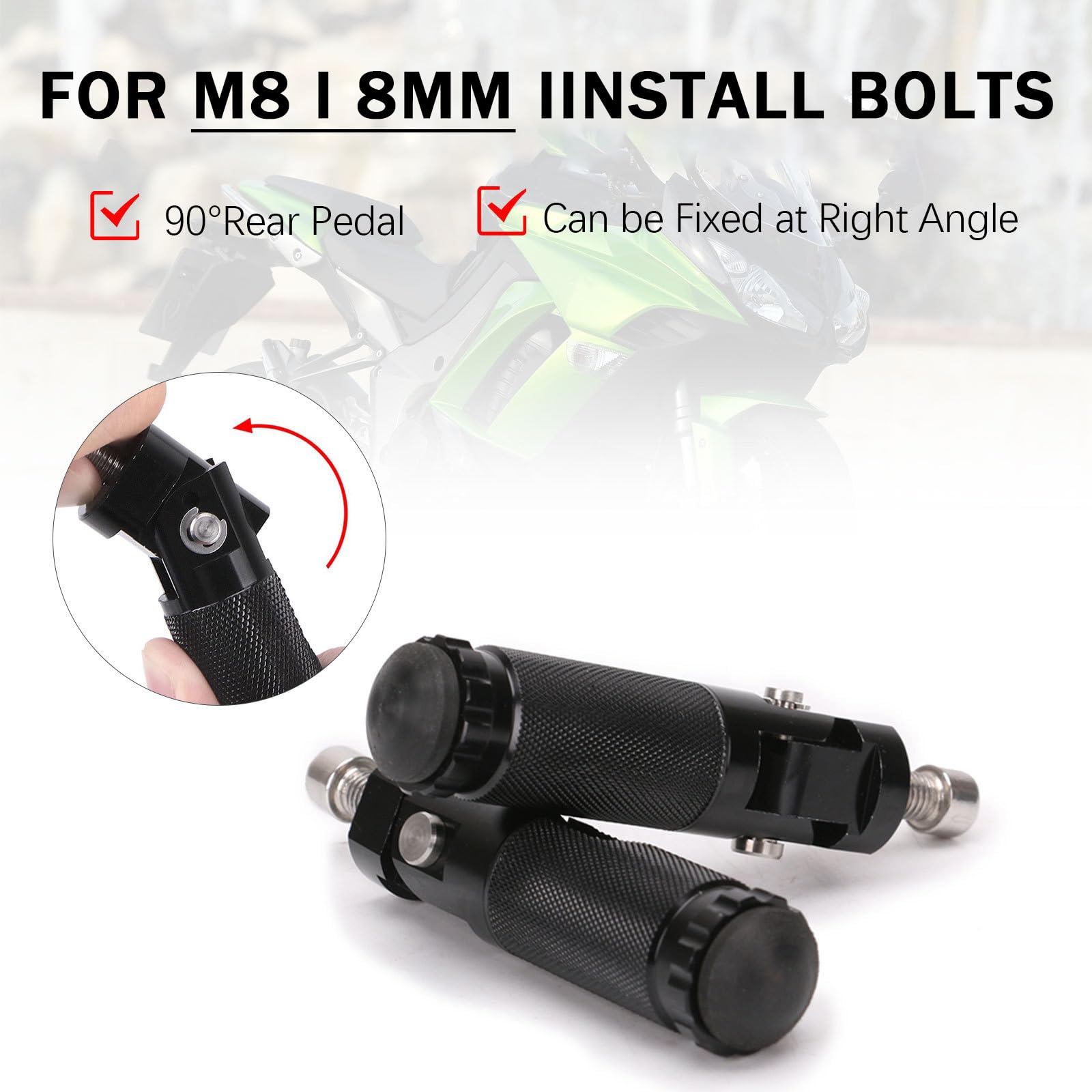 2 Pezzi Pedane Moto per Aprilia Scarabeo 50 2004-2022, 8mm Regolabili CNC Alluminio Pedane Pieghevoli e Antiscivolo Poggiapiedi Moto Anteriori e Posteriori