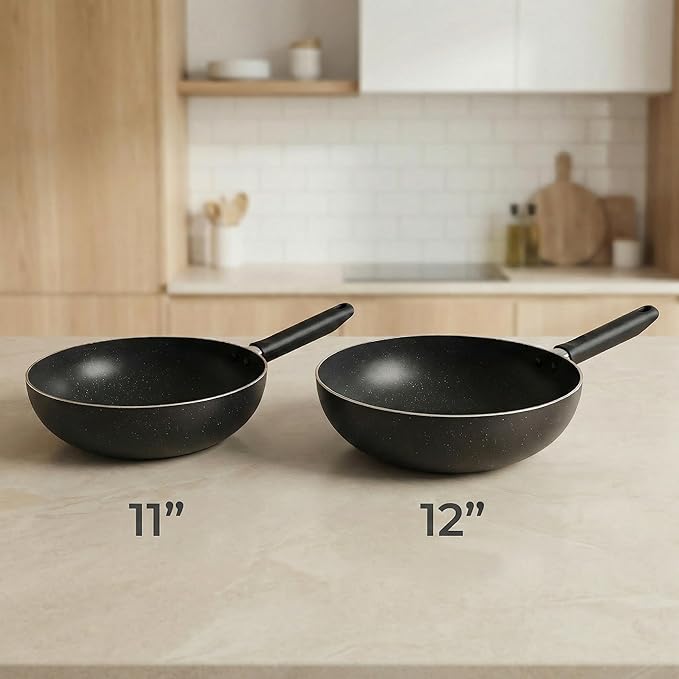 Wok de Aluminio Antiadherente 12 Pulgadas con Tapa para Saltear miniatura 7