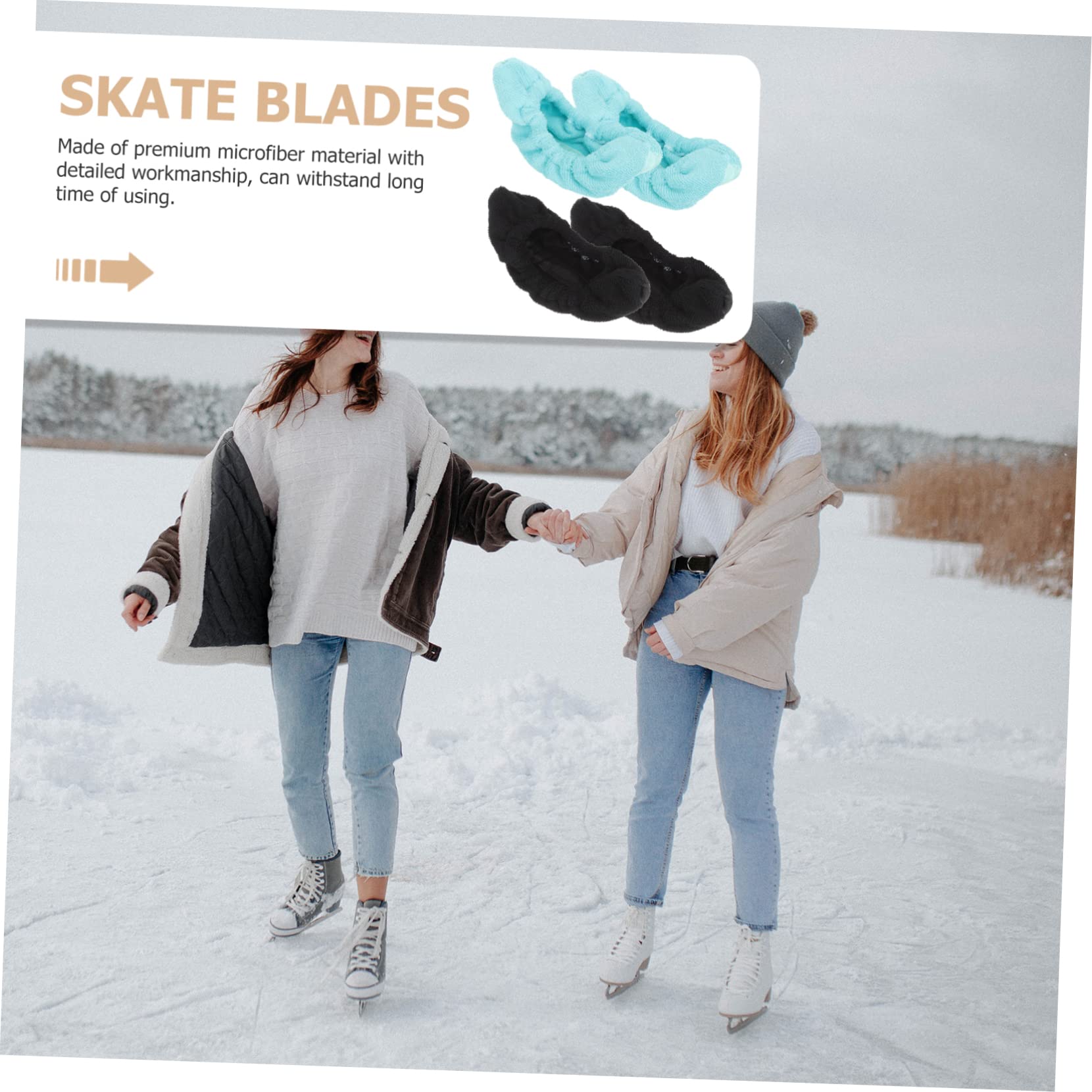 BESPORTBLE Fundas para Patines Pantalones De Skate Empapadores De Patines De Hielo Patineta Protecciones Skate Protectores De Cuchillas De Microfibra Guardias De Skate