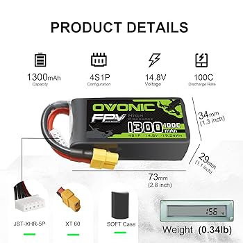 Fpv OYONIC 450mAh 100C 4S XT30バッテリー4個 Ovonic-lioバッテリー3s 4s 6s 450 mah 850mah 1050mah 1300mah
