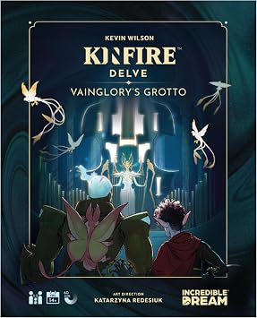 Incredible Dream Kinfire Delve Vainglorys Grotto Solo or 2-Player Tactical Card and Dice Game Puzzle-Focused Fantasy Adventure 60+ Minute Gameplay Compact, Replayable, Ages 14+