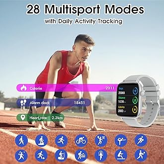 Smart Watch for iPhone/Android Phones (Answer/Make Calls) - 1.9" HD Screen Fitness Tracker : Heart Rate/Sleep Monitor/Pedometer/Calories, Multiple Sports Modes, Waterproof SmartWatch for Men Women