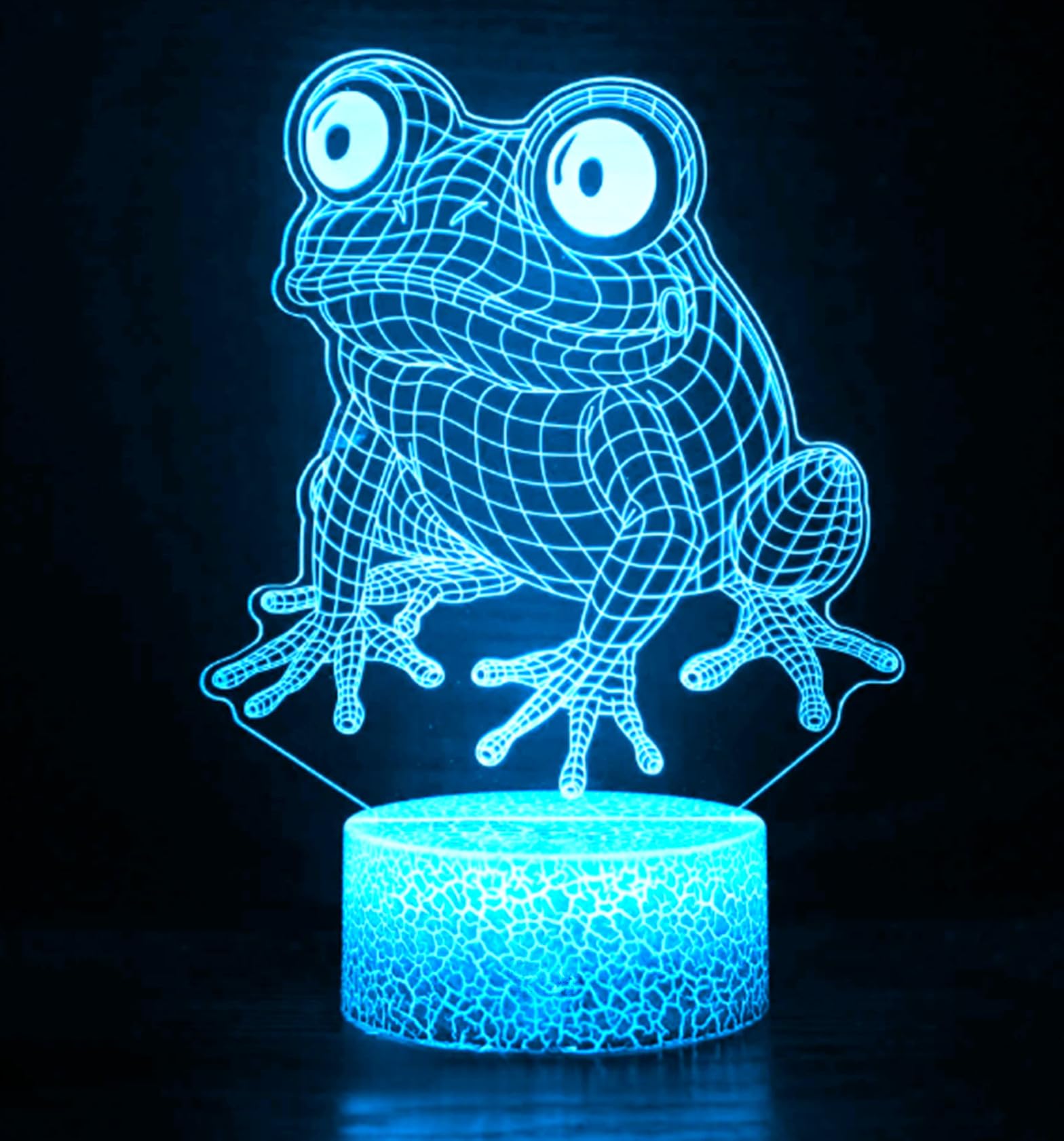 Nastrojowe światło 3D, żaba, 7 kolorów, przełącznik dotykowy, USB, lampa stołowa, LED, pomysł na prezent do domu, na imprezę lub urodziny