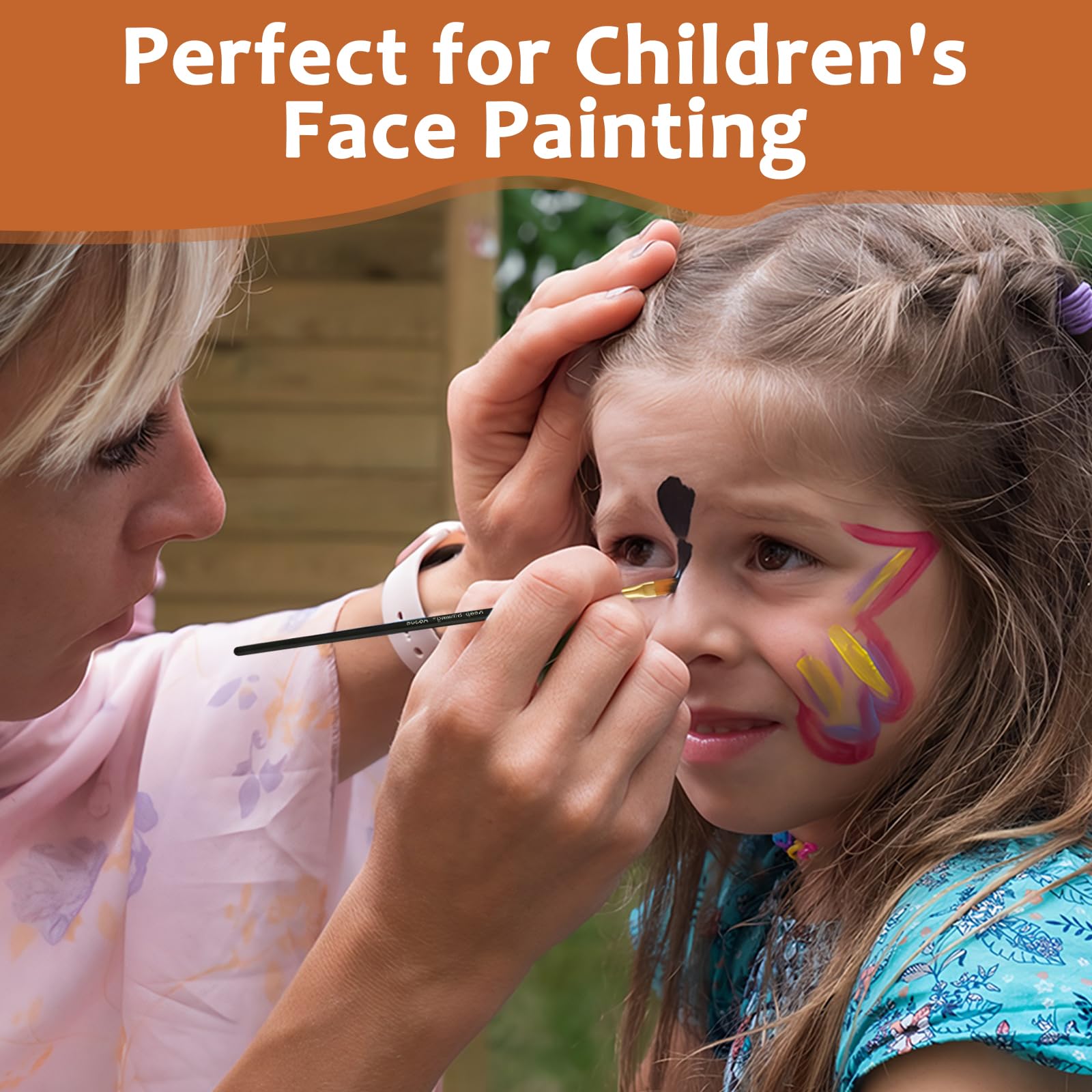 Lot de 12 pinceaux de maquillage pour enfants - Avec 10 éponges de maquillage - Pinceaux de maquillage - Éponges de maquillage - Pinceaux fins - Pour peinture à l'huile - Pour débutants
