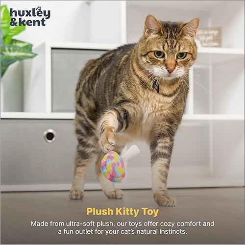 Miniatura 6 de Huxley & Kent Juguete de Peluche para Gatos - Juguete Interactivo de Hierba Gatera para Gatos y Gatitos - Suave con Crujido y Hierba Gatera -