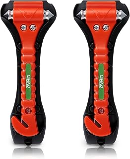 LIHAO 2X Auto Hammer Notfallhammer Gurtschneider Fenster Nothammer