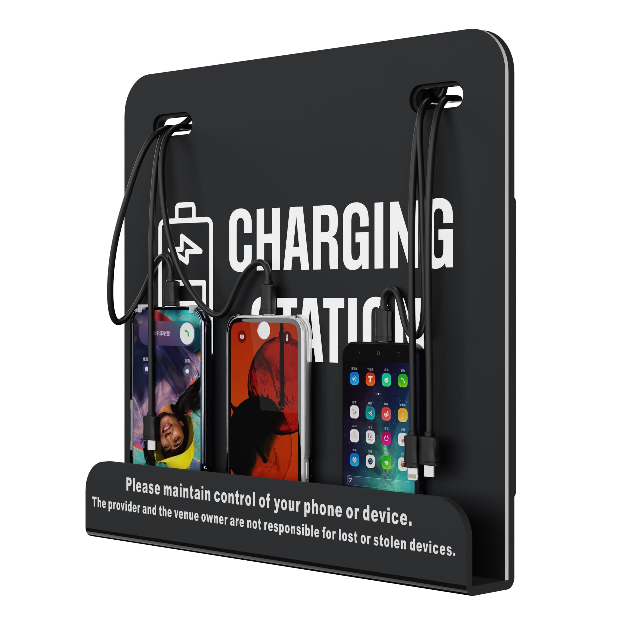 Mini estación de carga de teléfono celular de 6 puertos compatible con 3 tipos C, 2 Apple, 1 micro USB, ideal para hospital, ayuntamiento, refugio, banco, hotel, gimnasio, aeropuerto, estadio, parque,