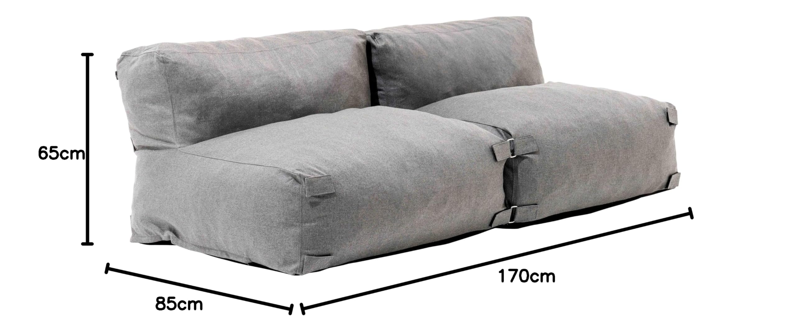 Oviala Salon de Jardin modulable 2 Places Gris - Mixi