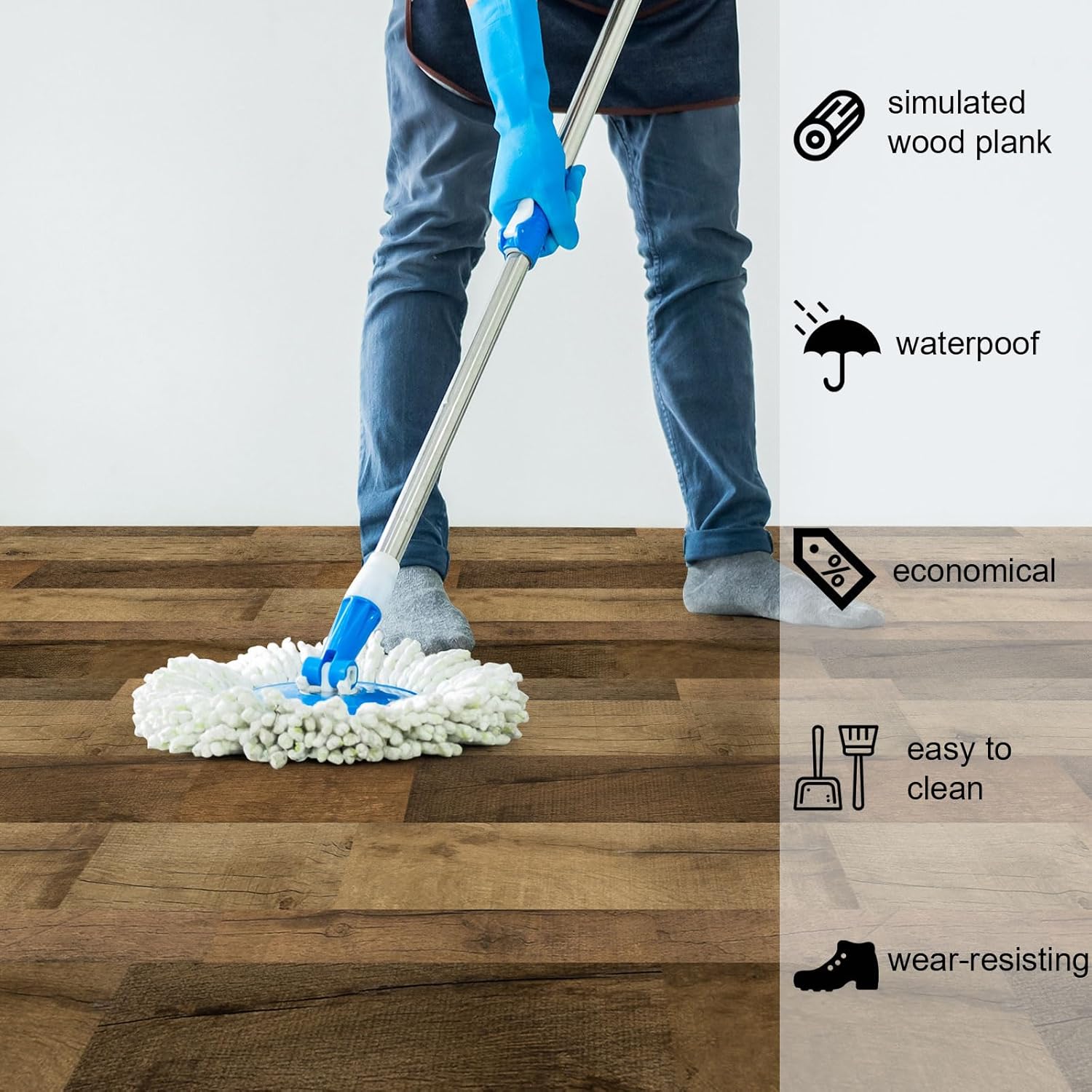 oxdigi vinyl flooring roll 24"x 393"/64 sq.ft, peel and stick barnwood shiplap reclaimed planks self adhesive floor tiles waterproof floor covering for kitchen, bathroom, light wood contact ppaer 24"wx 393"l (64 sq.ft) light barnwood boards