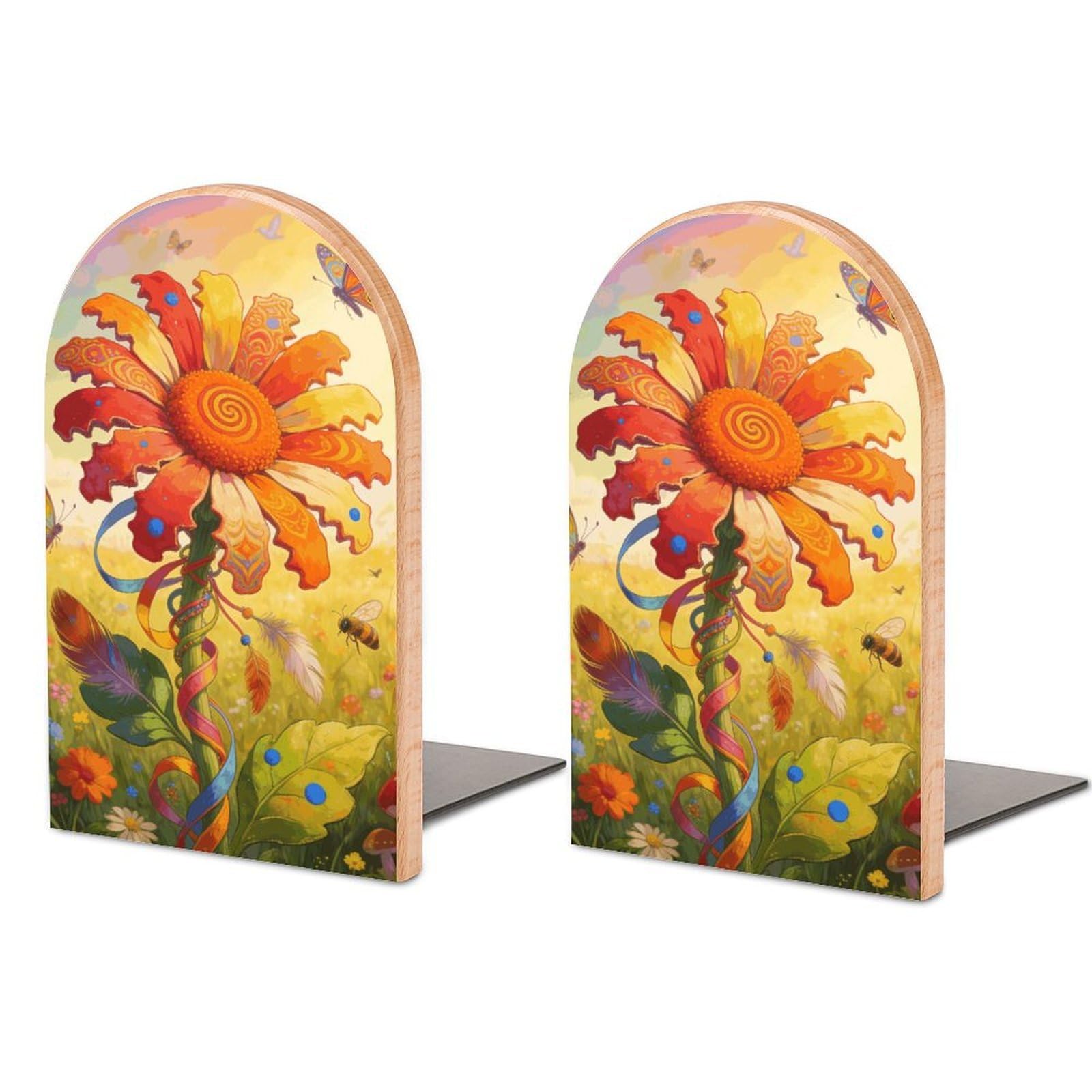 Sujetalibros resistentes de madera y soportes decorativos para libros de oficina