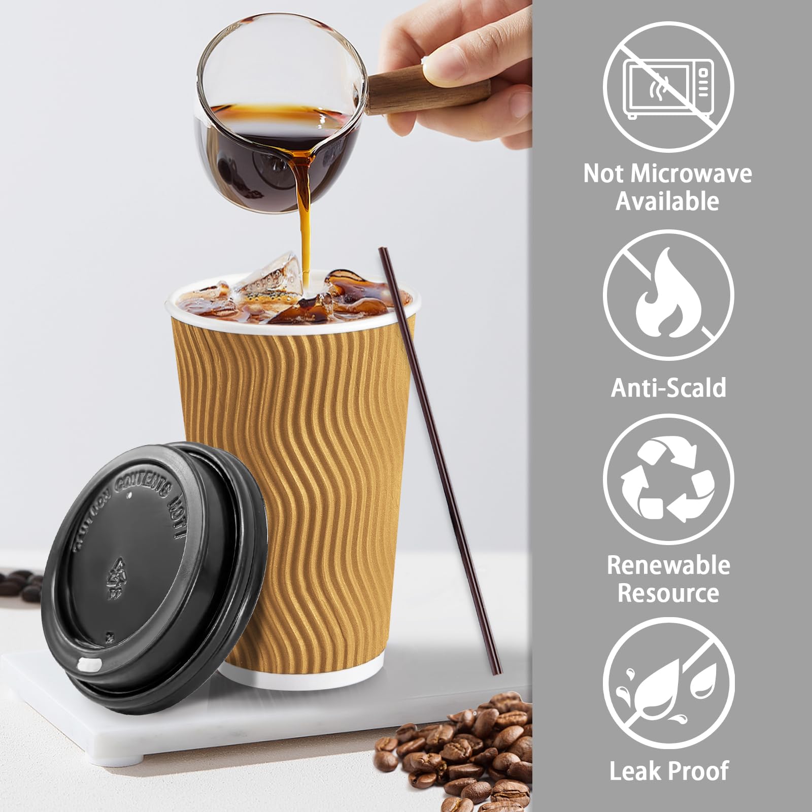 Lamosi 16oz Coffee Cups with Lids - Bulk Pack -3 Lamosi 16oz Coffee Cups with Lids - Bulk Pack -3