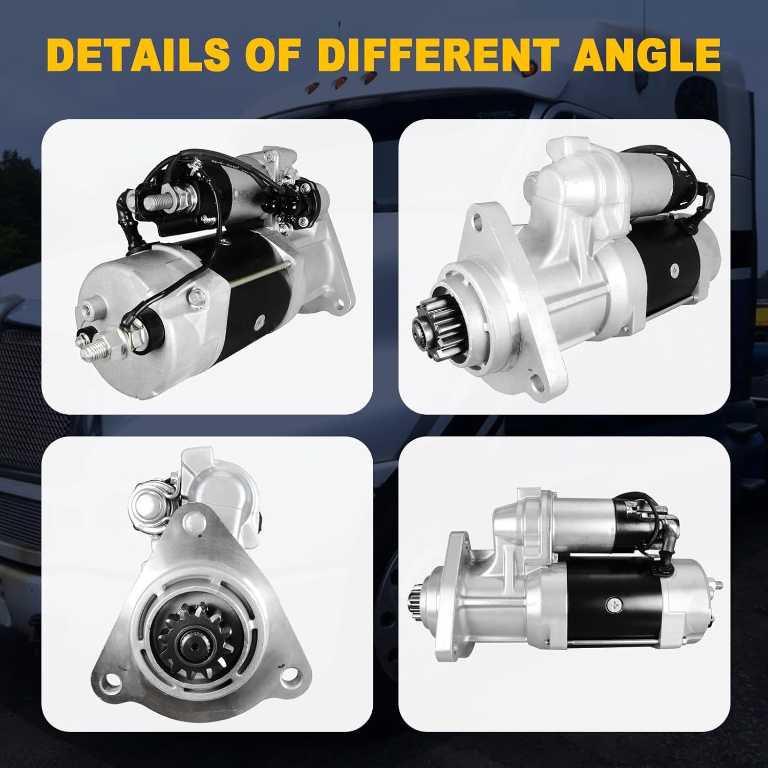 8201075 Starter Motor 6881N Replacement Starter for Volvo D13 | Fits Mack，fits Renegade，fits Volvo | 12V, 8201075, 21019456, 21019460, 21428341